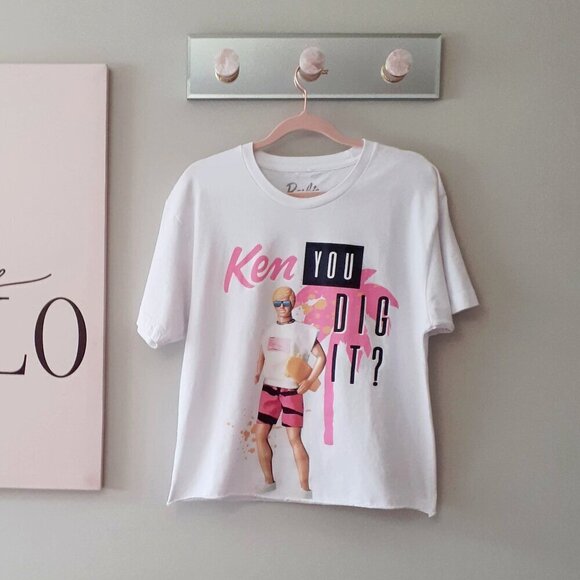 NWOT Barbie Mattel white “Ken You Dig It?” graphic t-shirt, M - Picture 5 of 6